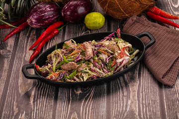 Salad with canned tuna and cabbage