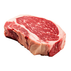 raw beef meat pieces on transparent background
