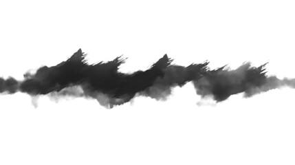 Obraz premium A smoky abstract design in black and gray, creating a dramatic and artistic effect, perfect for creative and modern content on transparent background