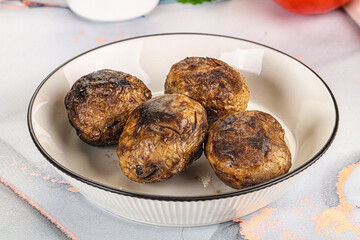 Baked potato barbecue with skin