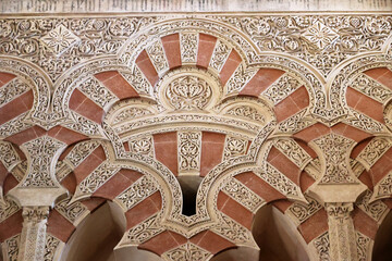 Interior view of the Mezquita-Cathedral of Cordoba in the Spanish city of Cordoba, Andalusia, Spain