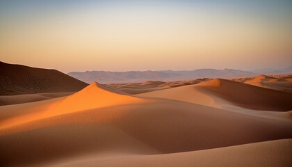 Naklejka premium Desert Dusk Gradient – Subtle tones of sandy beige transitioning into rusty brown, evoking the serene beauty of a desert at dusk. 