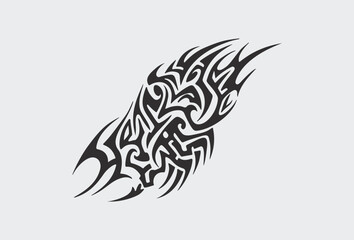 Vector tribal tattoo. Silhouette illustration. Isolated abstract element