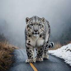 Obraz premium leopard in the snow