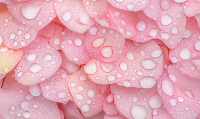 Pink Flower Petals with Water Droplets Macro Photography