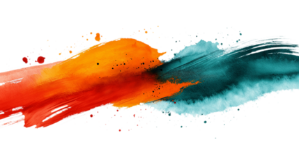 A vibrant fusion of orange and teal paint, blending bold colors and dynamic strokes to create an energetic and expressive abstract design. This image embodies creativity, movement, and the power of co