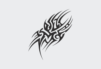Vector tribal tattoo. Silhouette illustration. Isolated abstract element