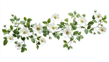 White Flowers and Greenery Garland