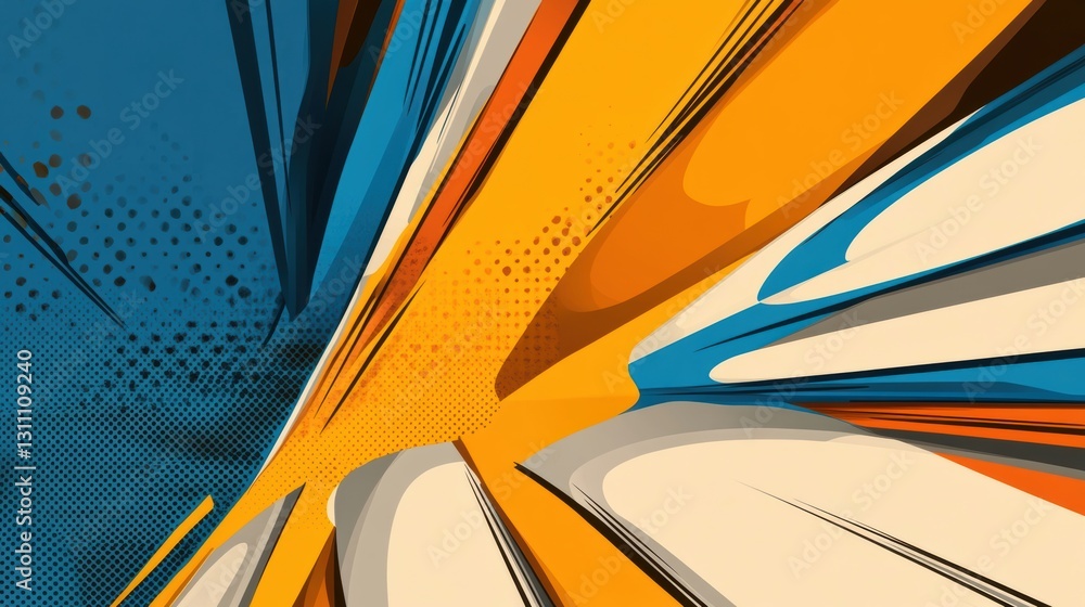 Poster vibrant splashes of color create a dynamic comic book background design generative ai