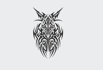 Fototapeta premium Vector tribal tattoo. Silhouette illustration. Isolated abstract element