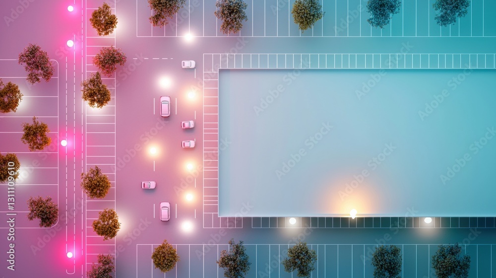 Poster a heatmap overlaid on a warehouse layout, showing areas of high and low activity levels, helping opt