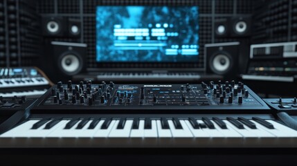 Fototapeta premium Modern Synth Studio, Control Panel