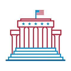 4th of July celebration background with memorial monument, patriotic tribute for independence day