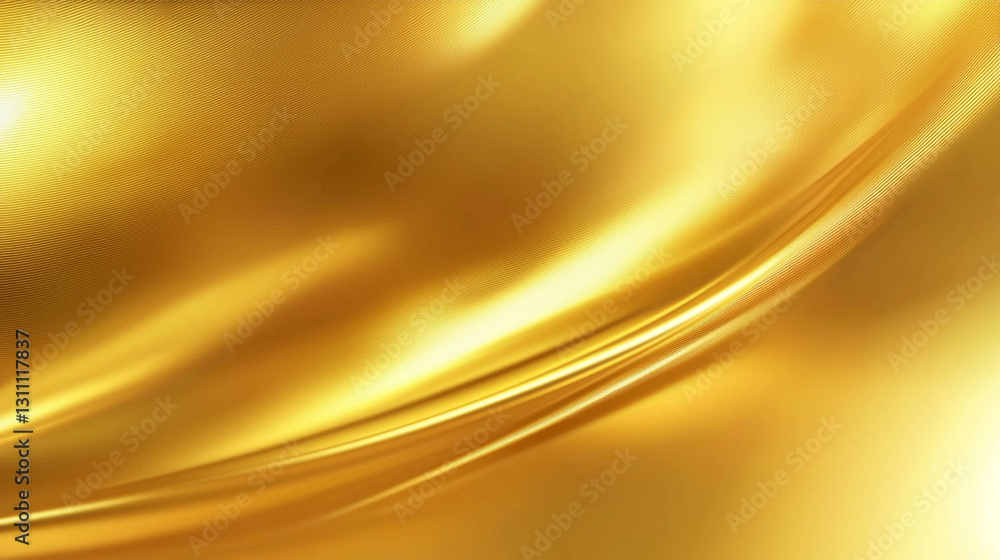 Poster abstract golden background texture with smooth waves and rich luxury design silk shiny curve style