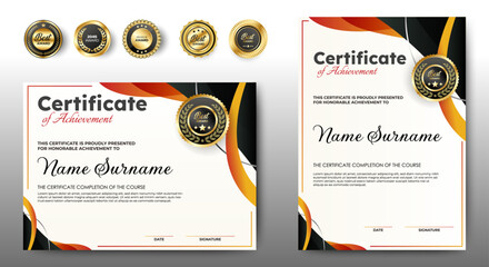 Multipurpose Certificate Template Abstract For Diploma Award Graduation template. vector