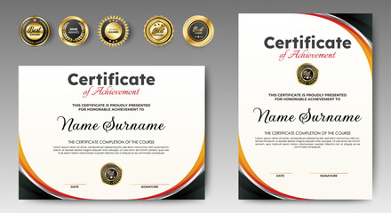 Multipurpose Certificate Template Abstract For Diploma Award Graduation template. vector