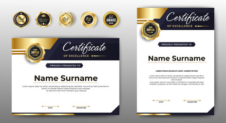 Certificate of completion design. Certificate of achievement, education, award, scholarship, bachelor degree, diploma. vector