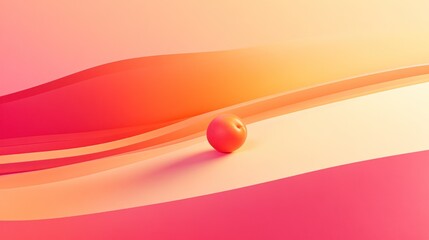 Vibrant, Abstract Background with a Single Red Fruit