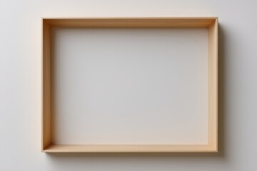 there is a picture of a wooden frame on a wall