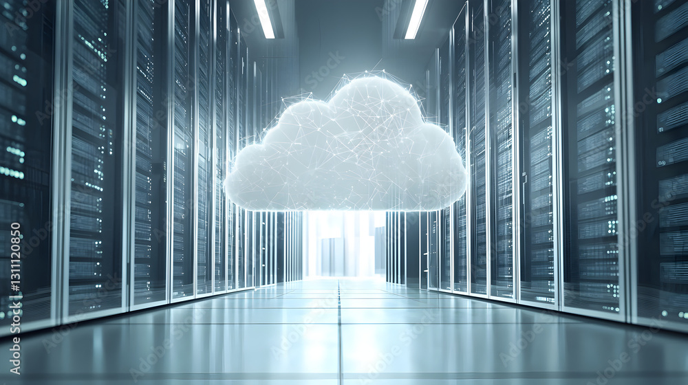Poster connecting virtual studios cloud-connected photo stock digital environment high-tech setting futuris
