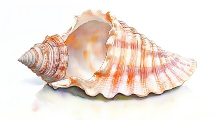 Obraz premium Generic Watercolor Seashell Perspective Delicate Hues