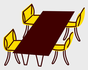 dining table vector illustration