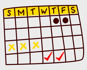 calendar and checklist vector illustration