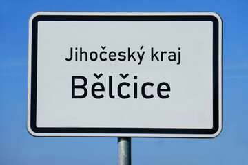 Ortsschild Jihočeský kraj Bělčice