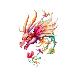 Vibrant and Intricate Digital Illustration on White Background