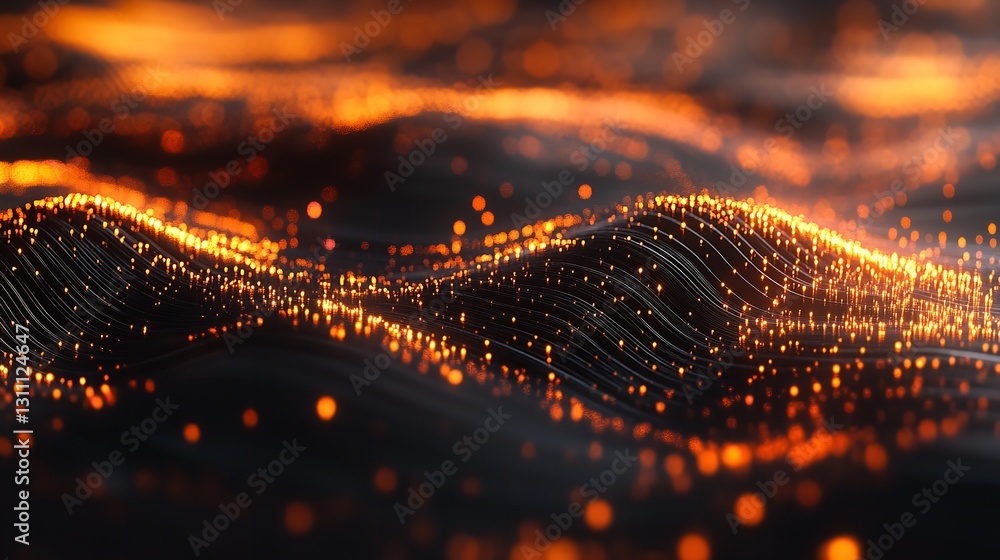 Leinwandbilder global network communication abstract digital technology background with interconnected dots and lin