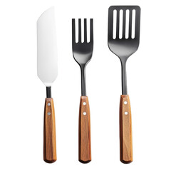 Naklejka premium Grilling Utensils BBQ Tools Set on transparent background.