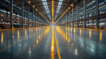 Vast Industrial Warehouse Interior