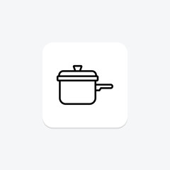 Saucepan line icon, vector, pixel perfect, illustrator file
