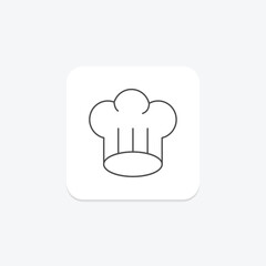 Chef Hat thinline icon, vector, pixel perfect, illustrator file