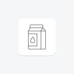 Milk thinline icon, vector, pixel perfect, illustrator file