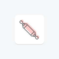 Rolling Pin color shadow thinline icon, vector, pixel perfect, illustrator file