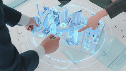 business people working on a virtual screen - Powered by Adobe