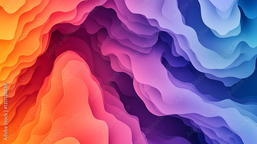 Poster vibrant abstract gradient wallpaper soft colors background digital art modern design high-resolution