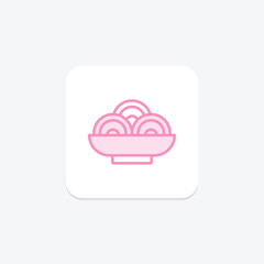 Noodle duotone line icon, vector, pixel perfect, illustrator file