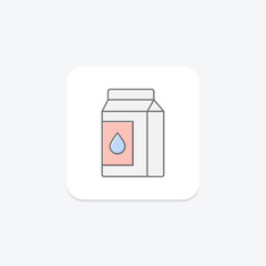 Milk lineal color icon, vector, pixel perfect, illustrator file