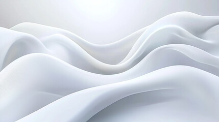 Obraz premium Abstract white fabric drapery soft elegant waves background texture flow grey silk curve light style