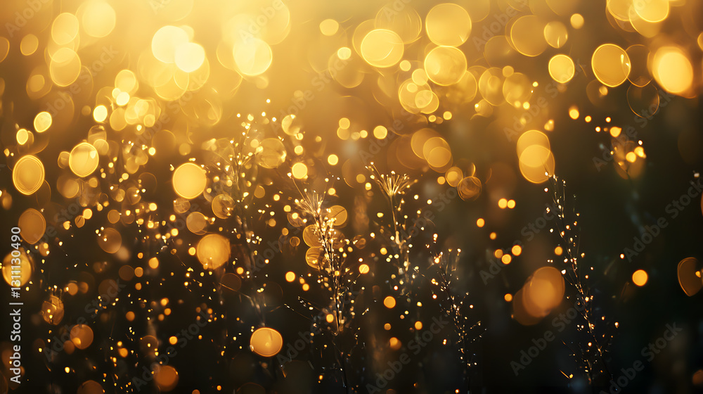 Poster golden bokeh texture background wallpaper soft focus magical atmosphere abstract design enchanting e
