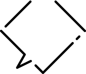 吹き出し　四角　破線　シンプル　単体