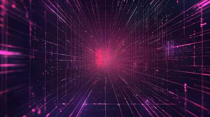 Obraz premium Dynamic digital grid wallpaper cyberpunk background futuristic environment abstract technology viewpoint