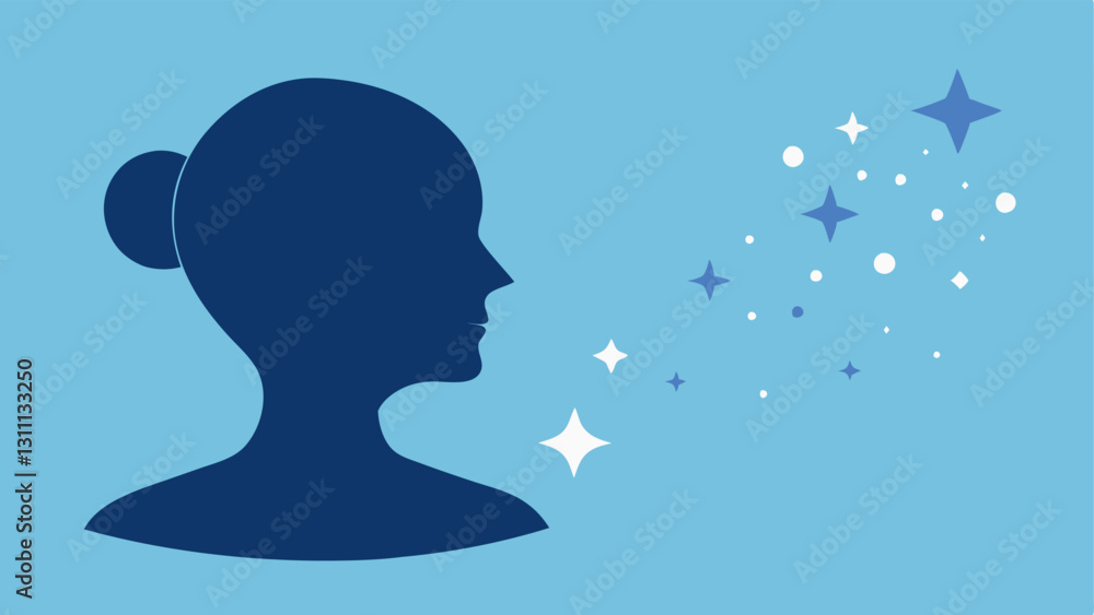 Poster youthful transformation a silhouette of a face transitioning from lines and wrinkles to a smooth you
