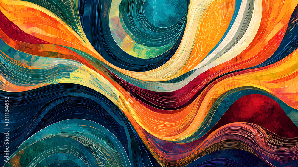 Poster vibrant abstract texture with flowing lines background wallpaper artistic environment colorful viewp