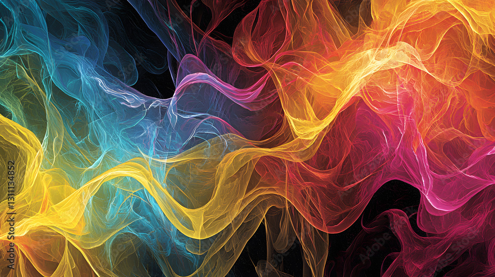 Poster vibrant abstract texture with flowing lines digital wallpaper background colorful design artistic en