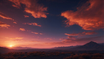 sunset in the mountains