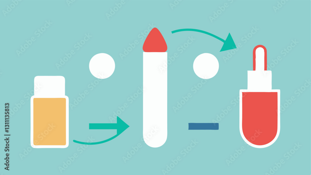 Poster user instructions a simple graphic with stepbystep arrows showing how to apply the rollon serum corr