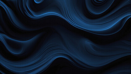 Subtle Neon Ripple Effect in Deep Ocean Blue on Matte Black Background